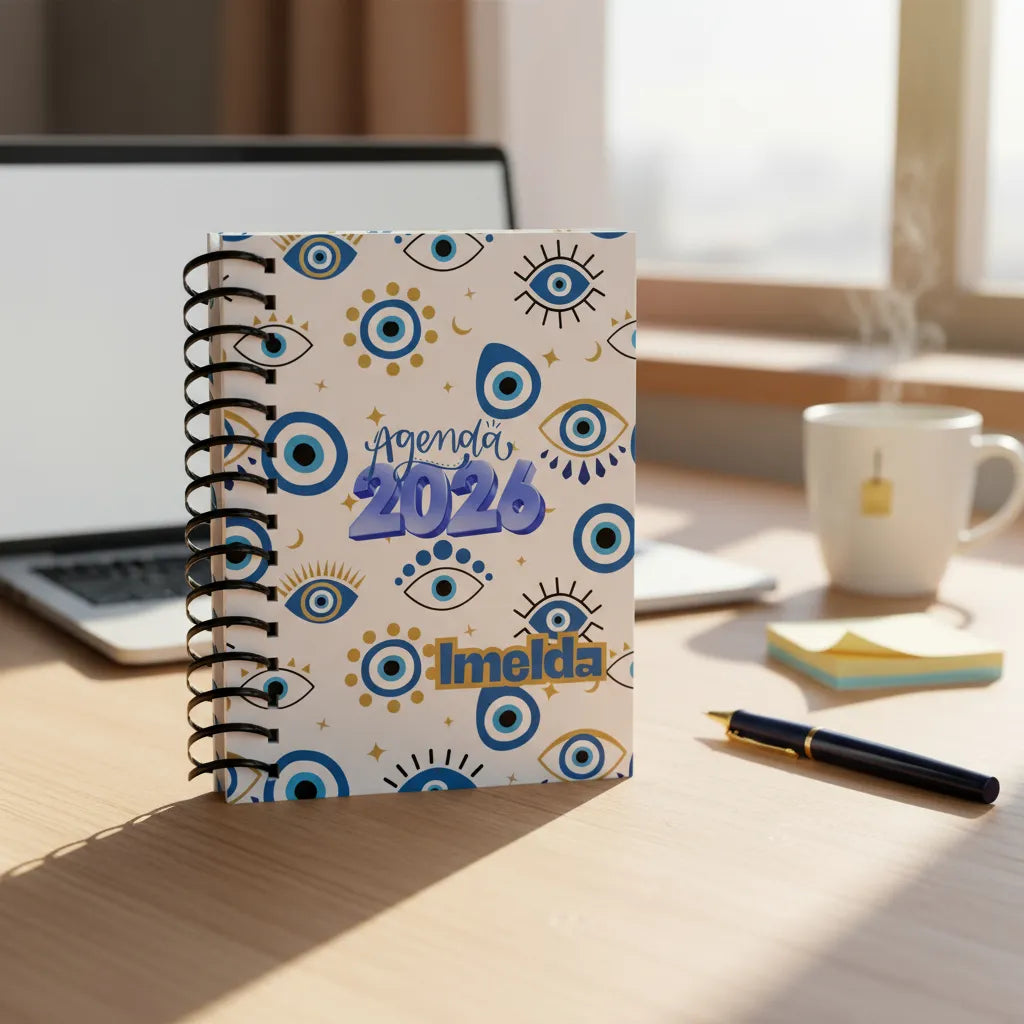 Agenda 2026 Personalizada Ojo Turco A5 1 dia por pagina, 2 dias por pagina  Espiral o arillo metalico