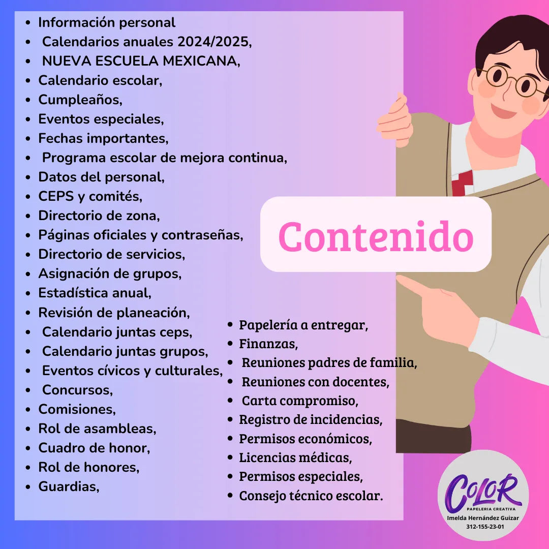 Agenda Escolar Directiva 2025 - 2026 Por tus Horas de Dedicación