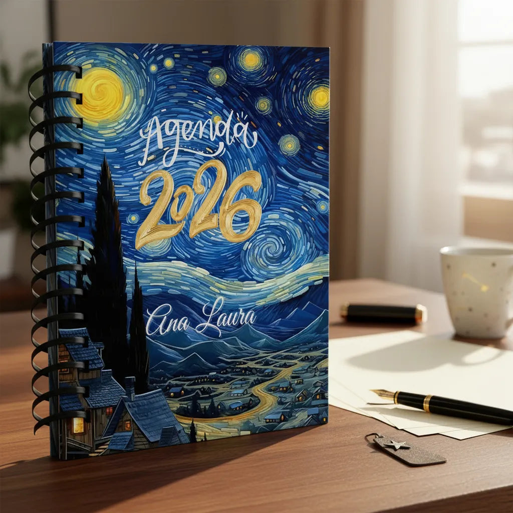 Agenda 2026 Diaria Van Gogh para Hombre o Mujer Pasta Dura 18x22cm