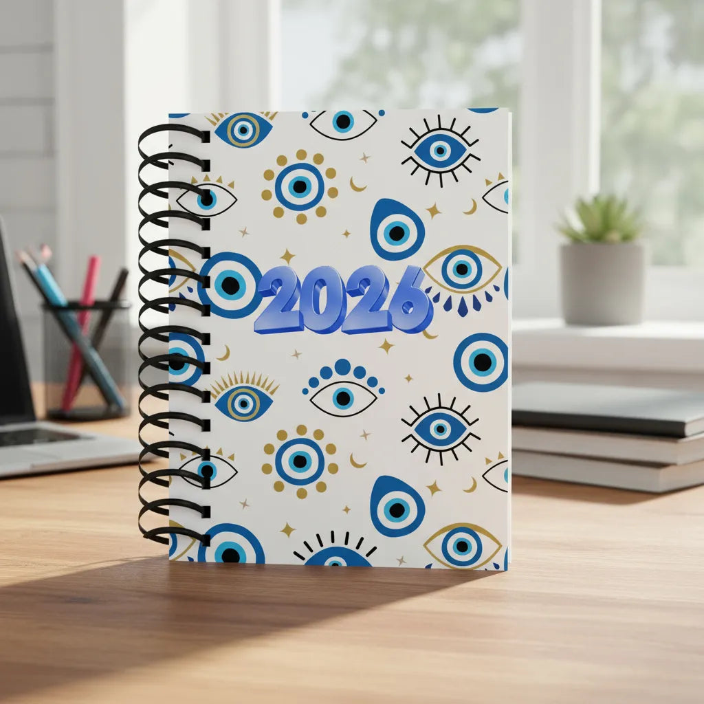 Agenda 2026 Personalizada Ojo Turco A5 1 dia por pagina, 2 dias por pagina  Espiral o arillo metalico