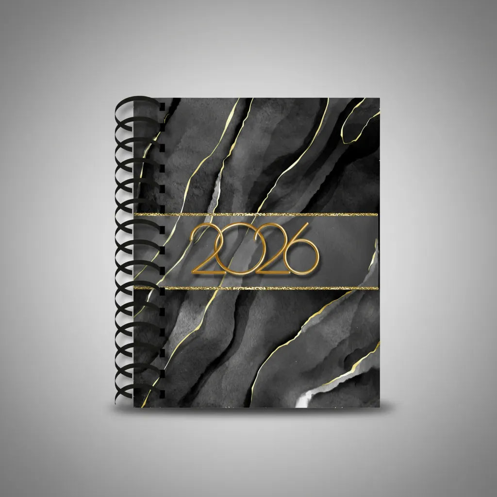 Agenda 2026 Personalizada Noir Elegante Medio Oficio 18x22cm