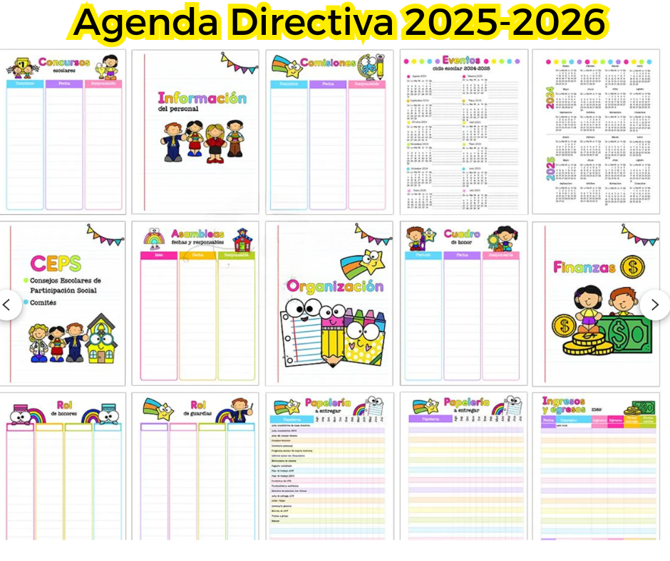 Agenda Escolar Directiva 2025 - 2026 Por tus Horas de Dedicación