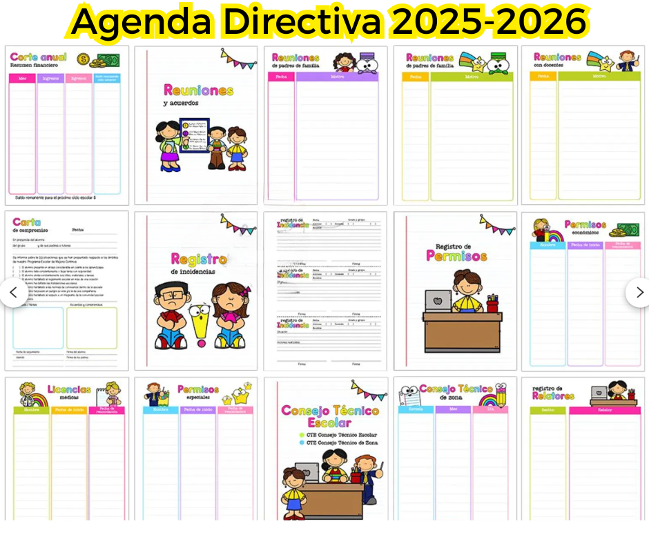 Agenda Escolar Directiva 2025 - 2026 Por tus Horas de Dedicación