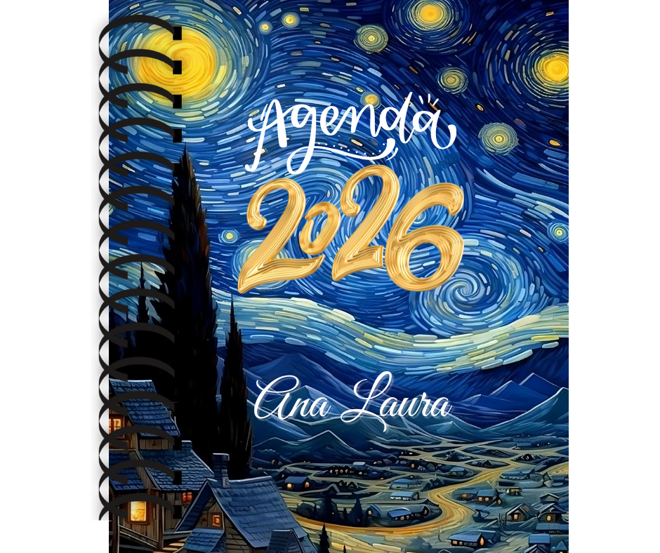 Agenda 2026 Diaria Van Gogh para Hombre o Mujer Pasta Dura 18x22cm